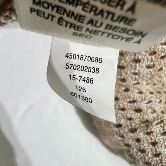 WHBM Open Front Metallic Knit Long Duster Cardigan Sweater M Long Sleeve - Picture 10 of 12